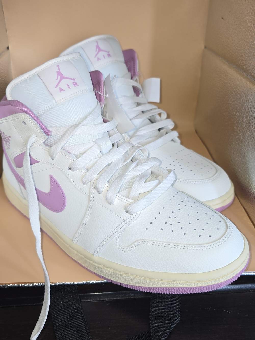 Nike Air Jordan 1 Mid Women's Strawberries & Cream White Pink Sneakers BQ6472-16